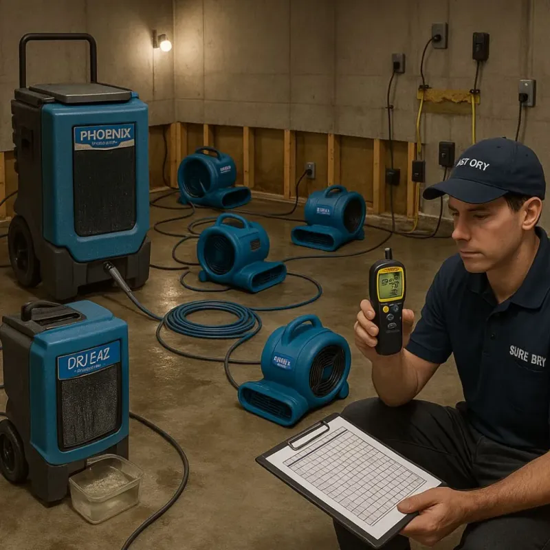Structural Drying and Dehumidification process in Birch Run, MI